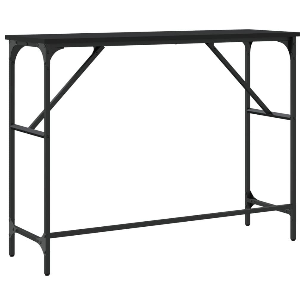 Tavolino Consolle Nero 100x32x75 cm in Legno Multistrato 834055