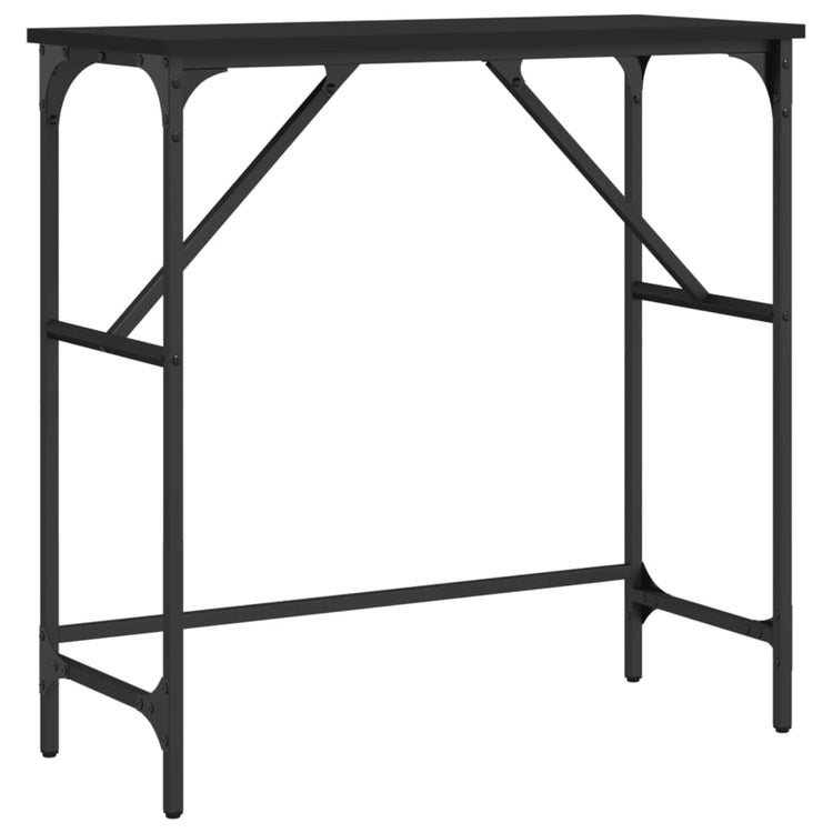 Tavolino Consolle Nero 75x32x75 cm in Legno Multistrato 834060