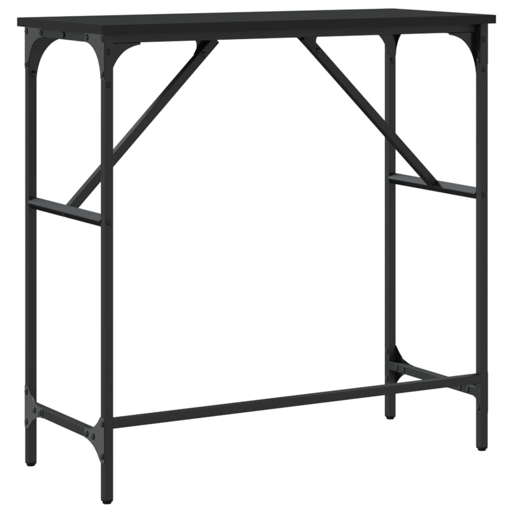 Tavolino Consolle Nero 75x32x75 cm in Legno Multistrato 834060