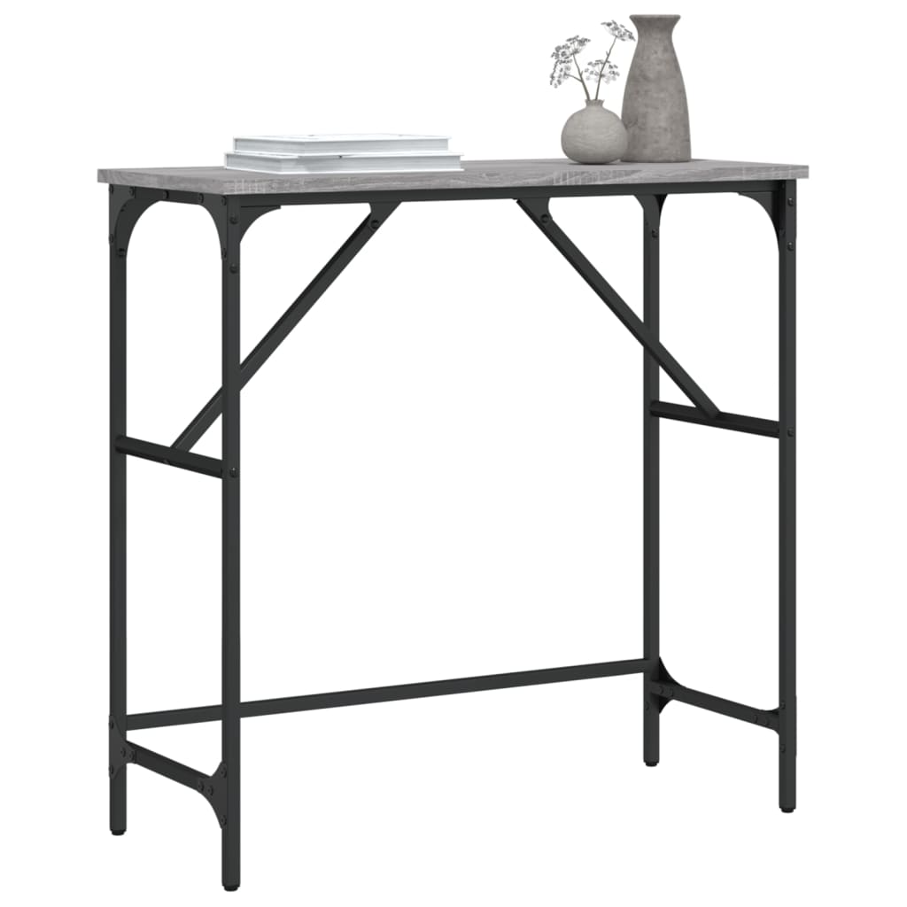 Tavolino Consolle Grigio Sonoma 75x32x75cm in Legno Multistrato 834063