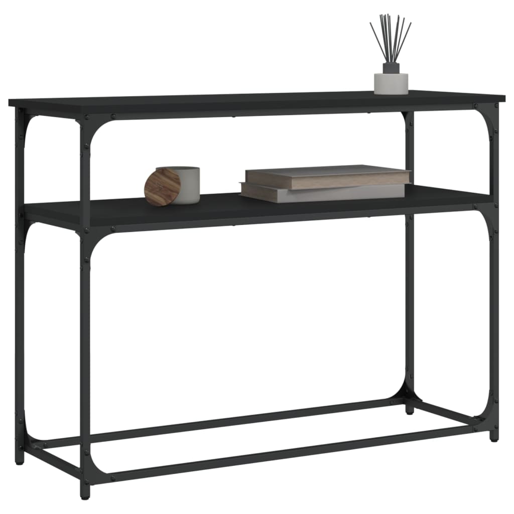 Tavolino Consolle Nero 100x35,5x75 cm in Legno Multistrato 834065