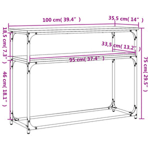 Tavolino Consolle Nero 100x35,5x75 cm in Legno Multistrato 834065