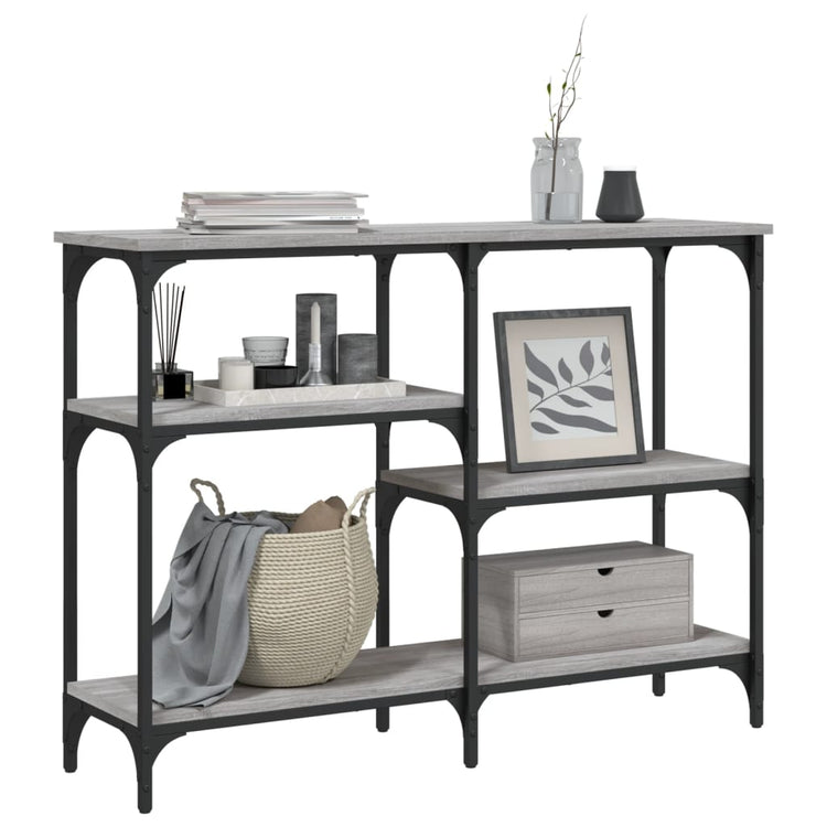 Tavolo Consolle Grigio Sonoma 102x29x75 cm in Legno Multistrato 834083