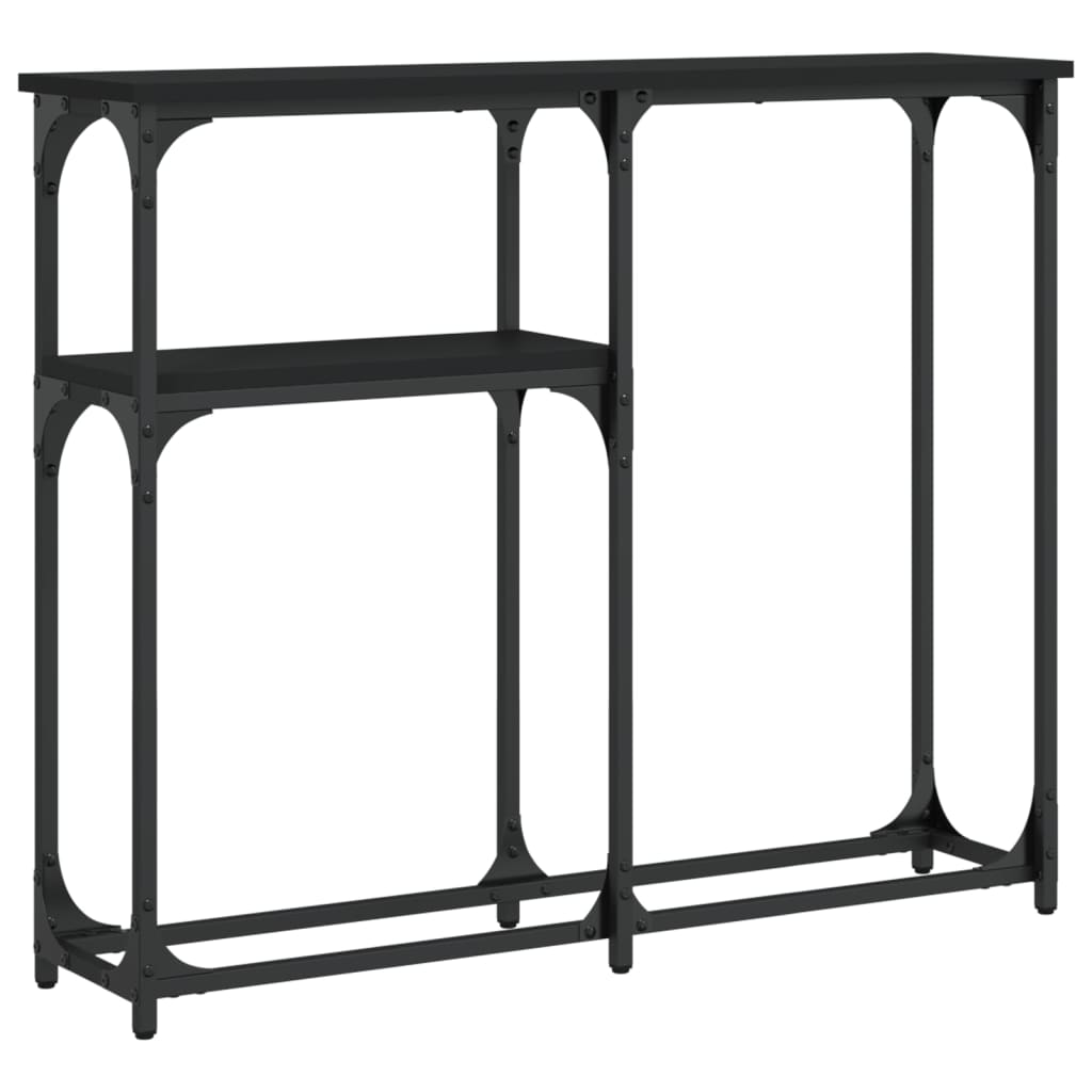 Tavolino Consolle Nero 90x22,5x75 cm in Legno Multistrato 834090