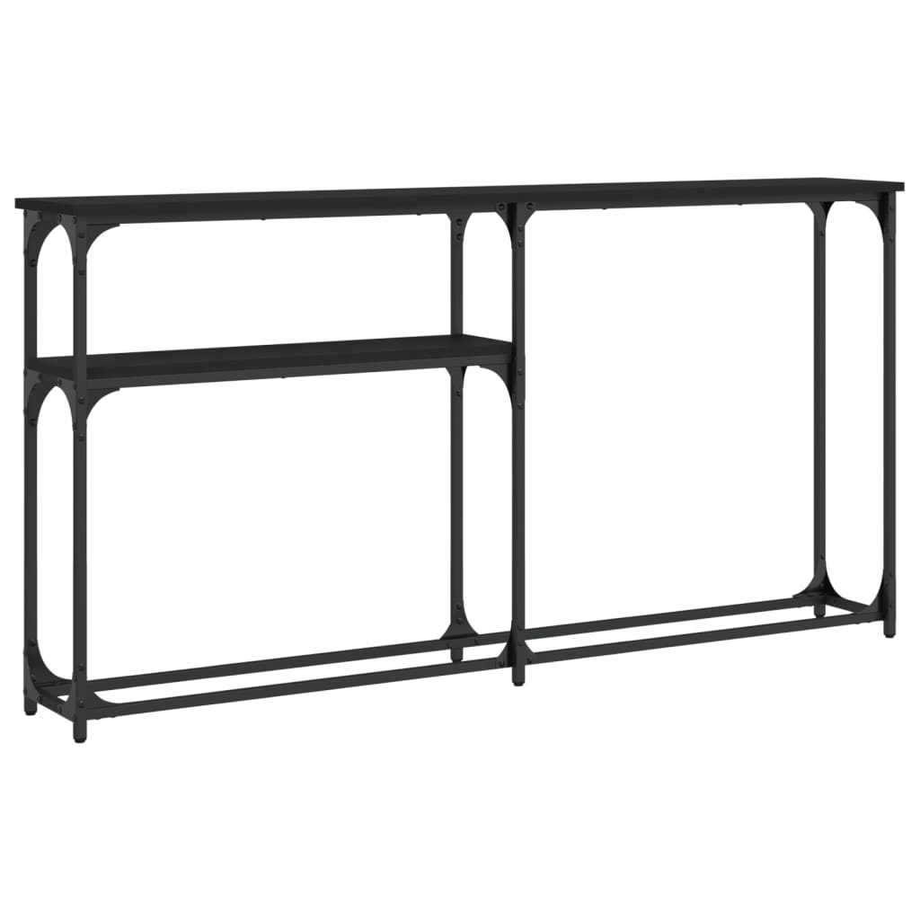 Tavolino Consolle Nero 145x22,5x75 cm in Legno Multistrato 834095