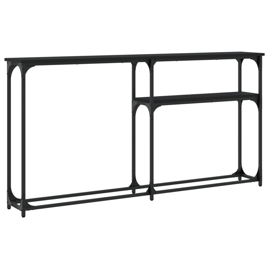 Tavolino Consolle Nero 145x22,5x75 cm in Legno Multistrato 834095