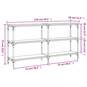 Tavolo Consolle Grigio Sonoma 150x29x75 cm in Legno Multistrato 834108