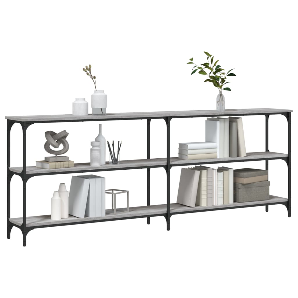 Tavolo Consolle Grigio Sonoma 200x29x75 cm in Legno Multistrato 834113