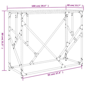 Tavolino Consolle Nero 100x40x80 cm in Legno Multistrato 834115