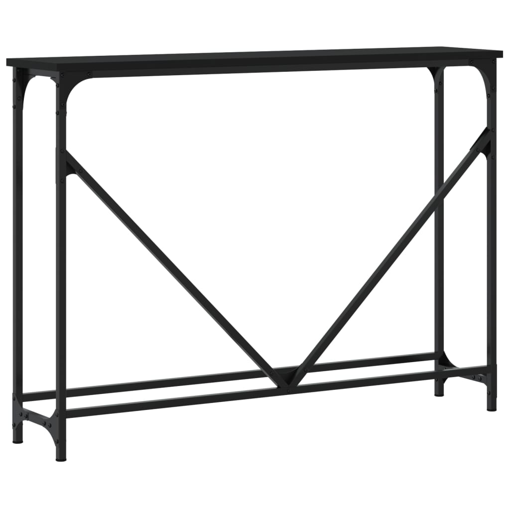 Tavolino Consolle Nero 102x22,5x75 cm in Legno Multistrato 834130