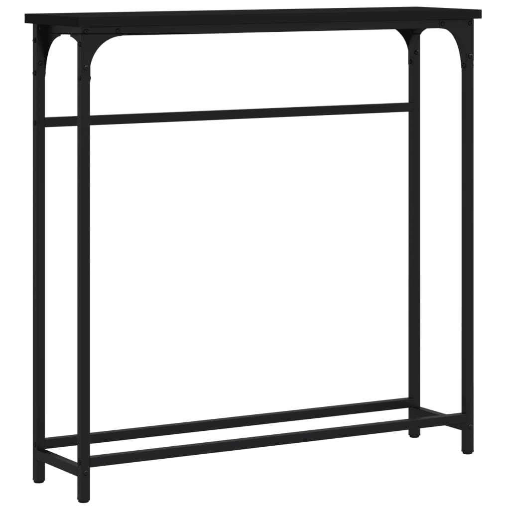 Tavolino Consolle Nero 75x19,5x75 cm in Legno Multistrato 834135