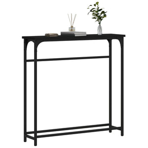 Tavolino Consolle Nero 75x19,5x75 cm in Legno Multistrato 834135