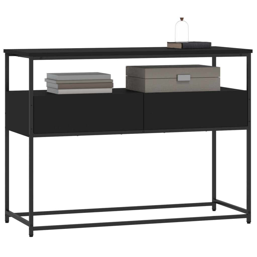 Tavolino Consolle Nero 100x40x75 cm in Legno Multistrato 834150