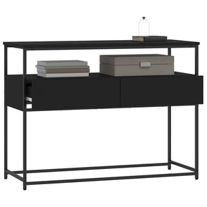 Tavolino Consolle Nero 100x40x75 cm in Legno Multistrato 834150