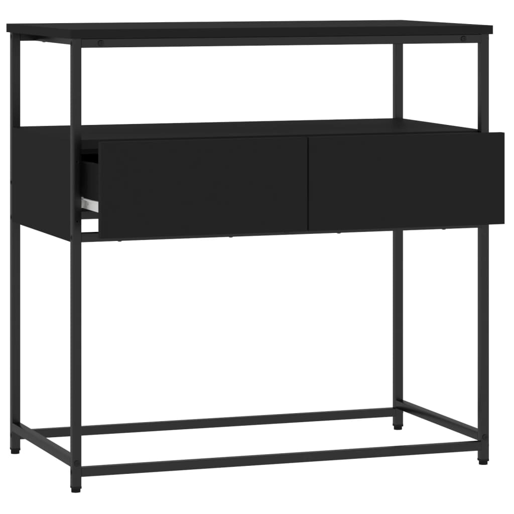 Tavolino Consolle Nero 75x40x75 cm in Legno Multistrato 834155