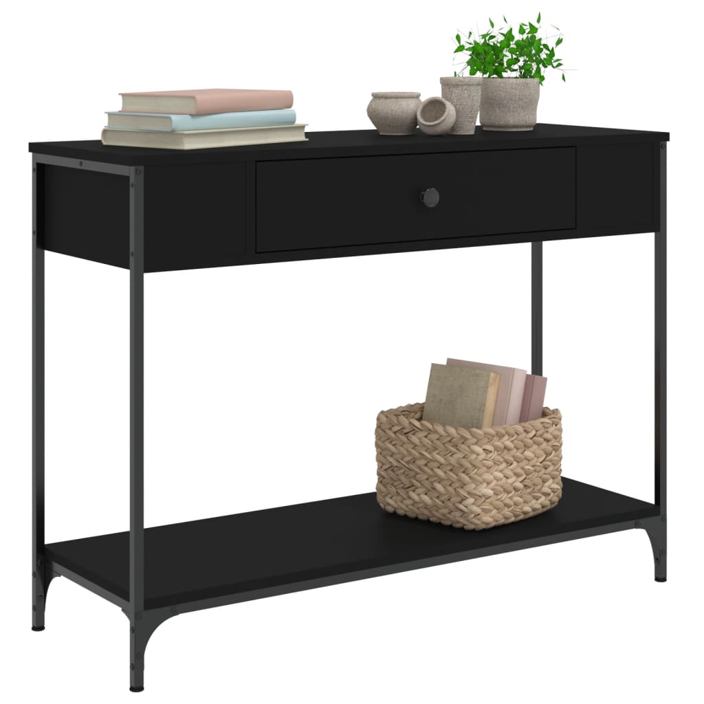 Tavolino Consolle Nero 100x34,5x75 cm in Legno Multistrato 834160