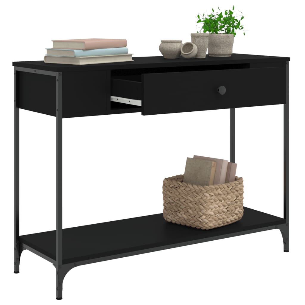 Tavolino Consolle Nero 100x34,5x75 cm in Legno Multistrato 834160