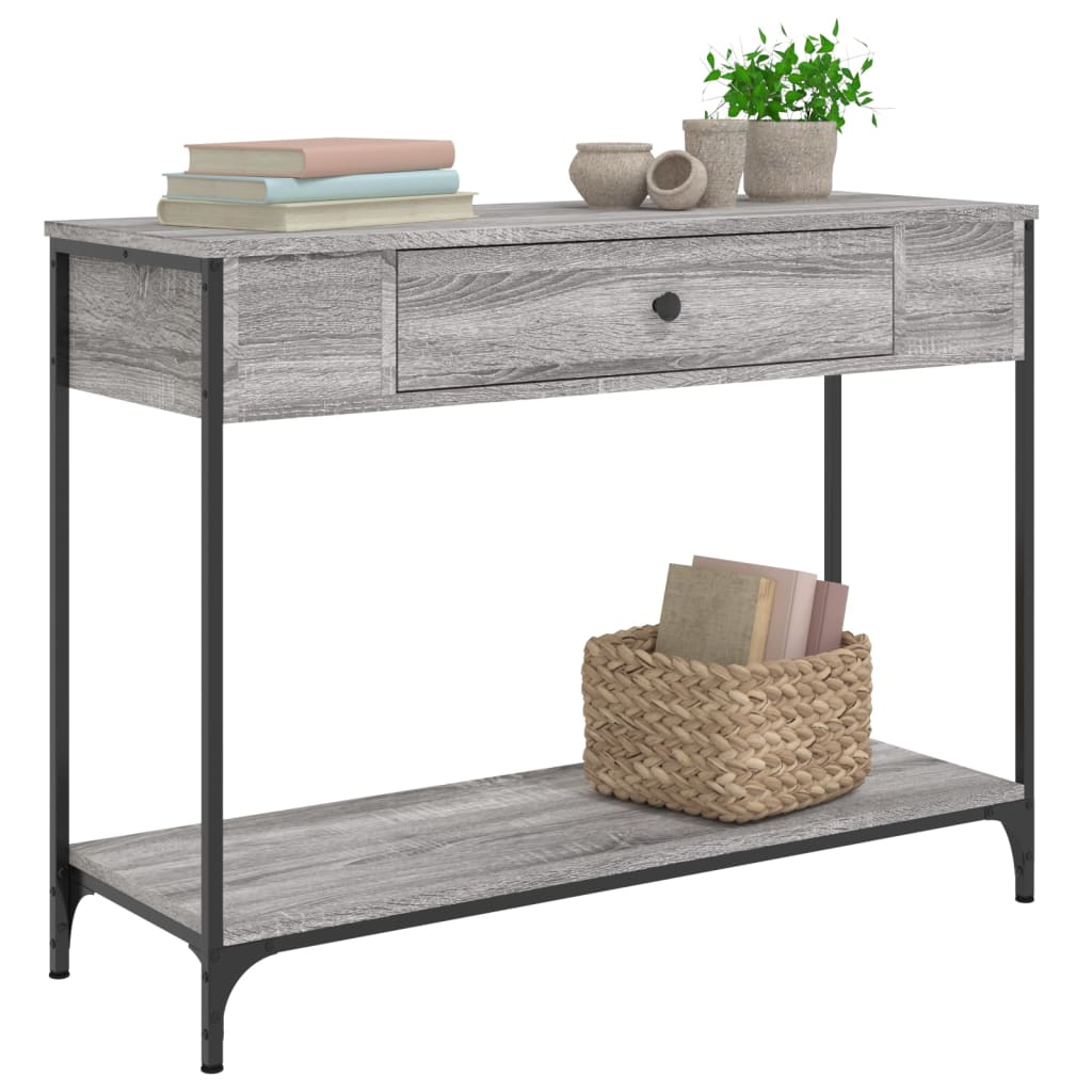 Tavolino Consolle Grigio Sonoma 100x34,5x75cm Legno Multistrato 834163