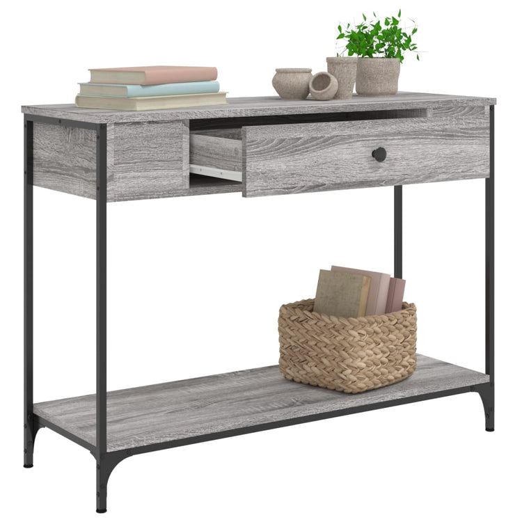 Tavolino Consolle Grigio Sonoma 100x34,5x75cm Legno Multistrato 834163