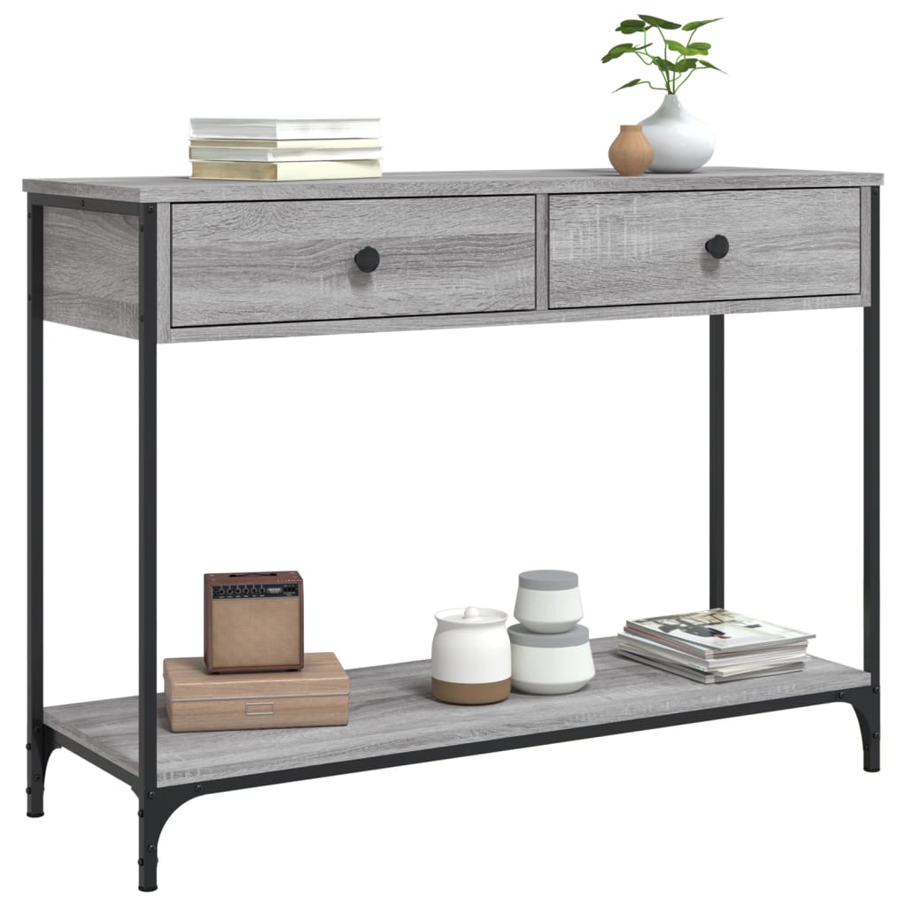 Tavolino Consolle Grigio Sonoma 100x34,5x75cm Legno Multistrato 834173