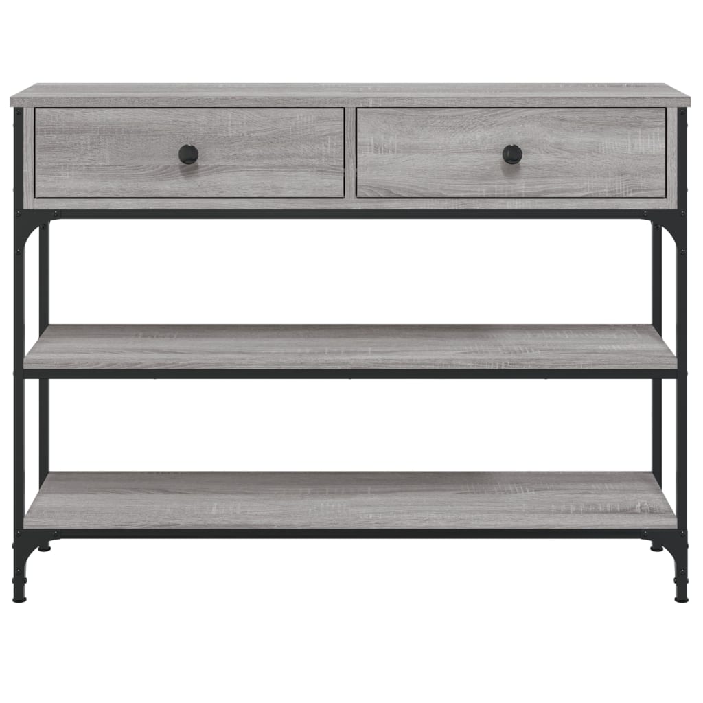 Tavolino Consolle Grigio Sonoma 100x25x75cm Legno Multistrato 834183