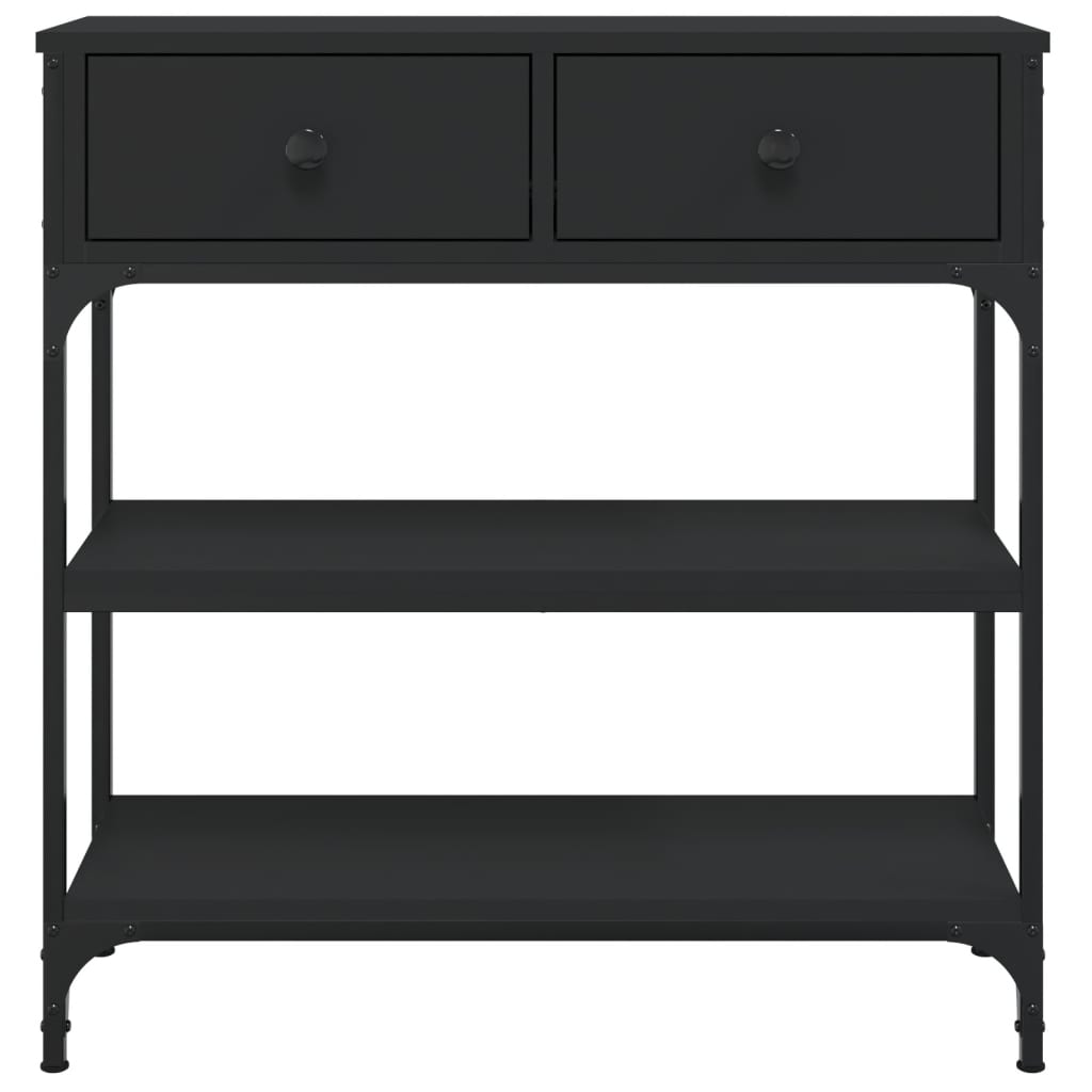 Tavolino Consolle Nero 72,5x25x75 cm in Legno Multistrato 834185