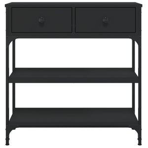 Tavolino Consolle Nero 72,5x25x75 cm in Legno Multistrato 834185