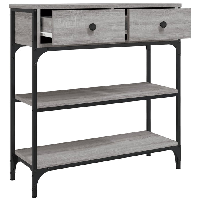 Tavolino Consolle Grigio Sonoma 72,5x25x75 cm Legno Multistrato 834188