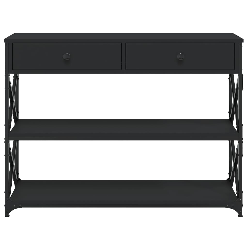 Tavolino Consolle Nero 100x28x75 cm in Legno Multistrato 834190