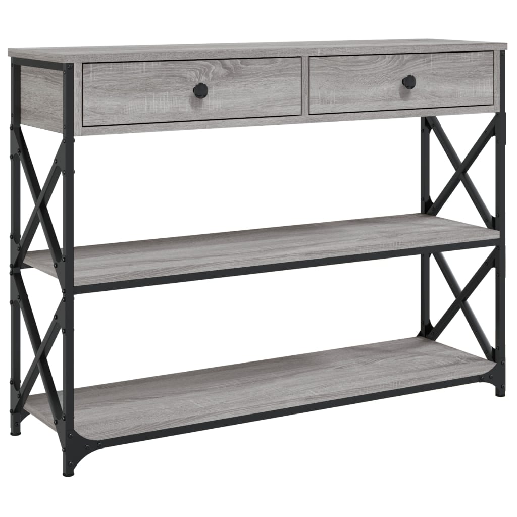 Tavolo Consolle Grigio Sonoma 100x28x75 cm in Legno Multistrato 834193