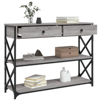 Tavolo Consolle Grigio Sonoma 100x28x75 cm in Legno Multistrato 834193