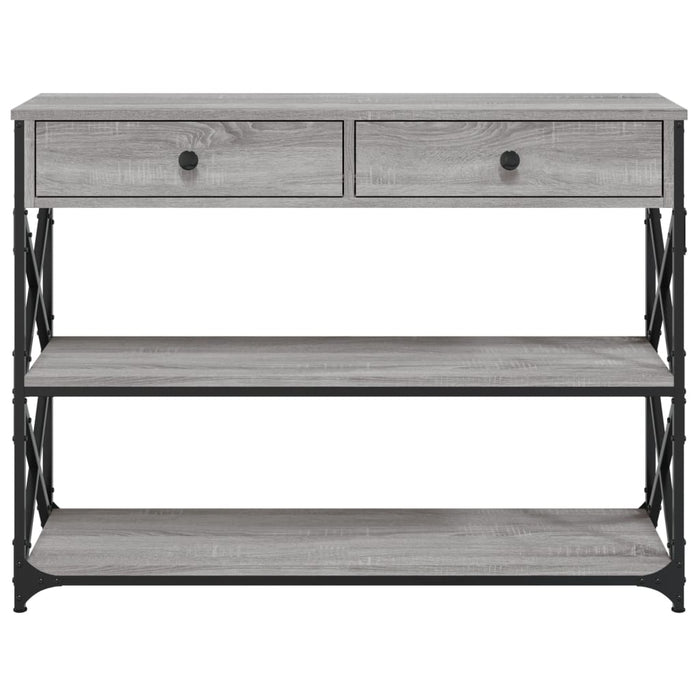 Tavolo Consolle Grigio Sonoma 100x28x75 cm in Legno Multistrato 834193