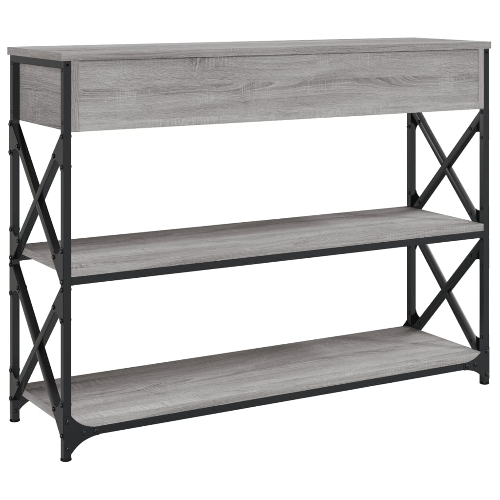 Tavolo Consolle Grigio Sonoma 100x28x75 cm in Legno Multistrato 834193