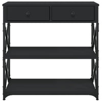 Tavolino Consolle Nero 75x28x75 cm in Legno Multistrato 834195