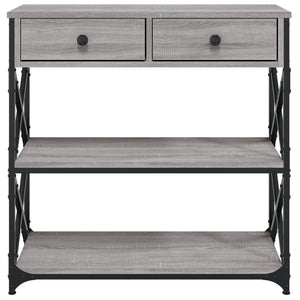 Tavolino Consolle Grigio Sonoma 75x28x75 cm Legno Multistrato 834198