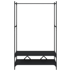 Appendiabiti con Scaffali Nero in Legno Multistrato 834200