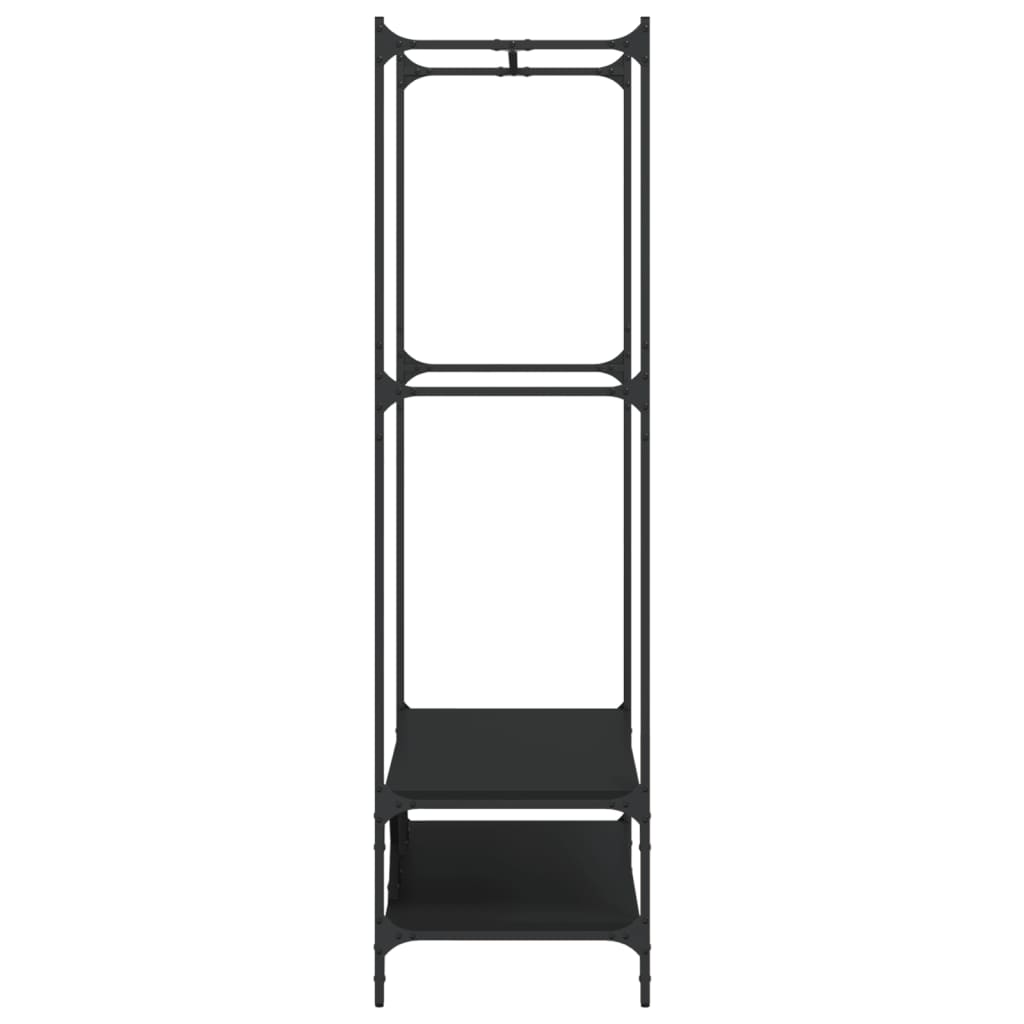 Appendiabiti con Scaffali Nero in Legno Multistrato 834200