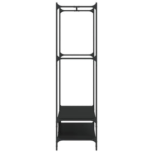 Appendiabiti con Scaffali Nero in Legno Multistrato 834200