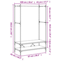 Appendiabiti con Scaffali Rovere Sonoma in Legno Multistrato 834201