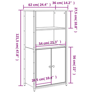 Credenza Nera 62x36x121,5 cm in Legno Multistrato 834210