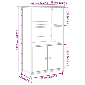 Credenza Nera 62x32x103,5 cm in Legno Multistrato 834215