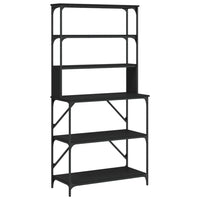 Scaffale da Cucina 6 Ripiani Nero 90x40x180cm Legno Multistrato 834220