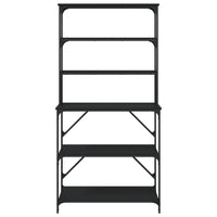 Scaffale da Cucina 6 Ripiani Nero 90x40x180cm Legno Multistrato 834220