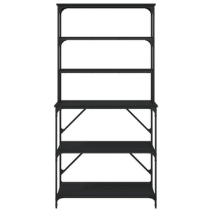 Scaffale da Cucina 6 Ripiani Nero 90x40x180cm Legno Multistrato 834220