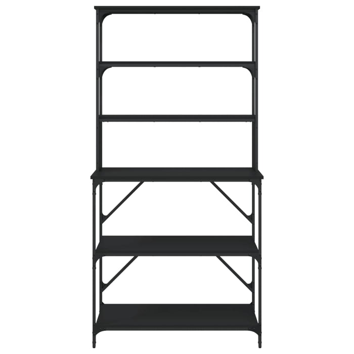 Scaffale da Cucina 6 Ripiani Nero 90x40x180cm Legno Multistrato 834220