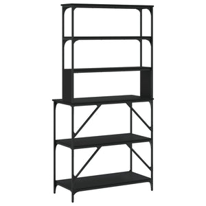 Scaffale da Cucina 6 Ripiani Nero 90x40x180cm Legno Multistrato 834220