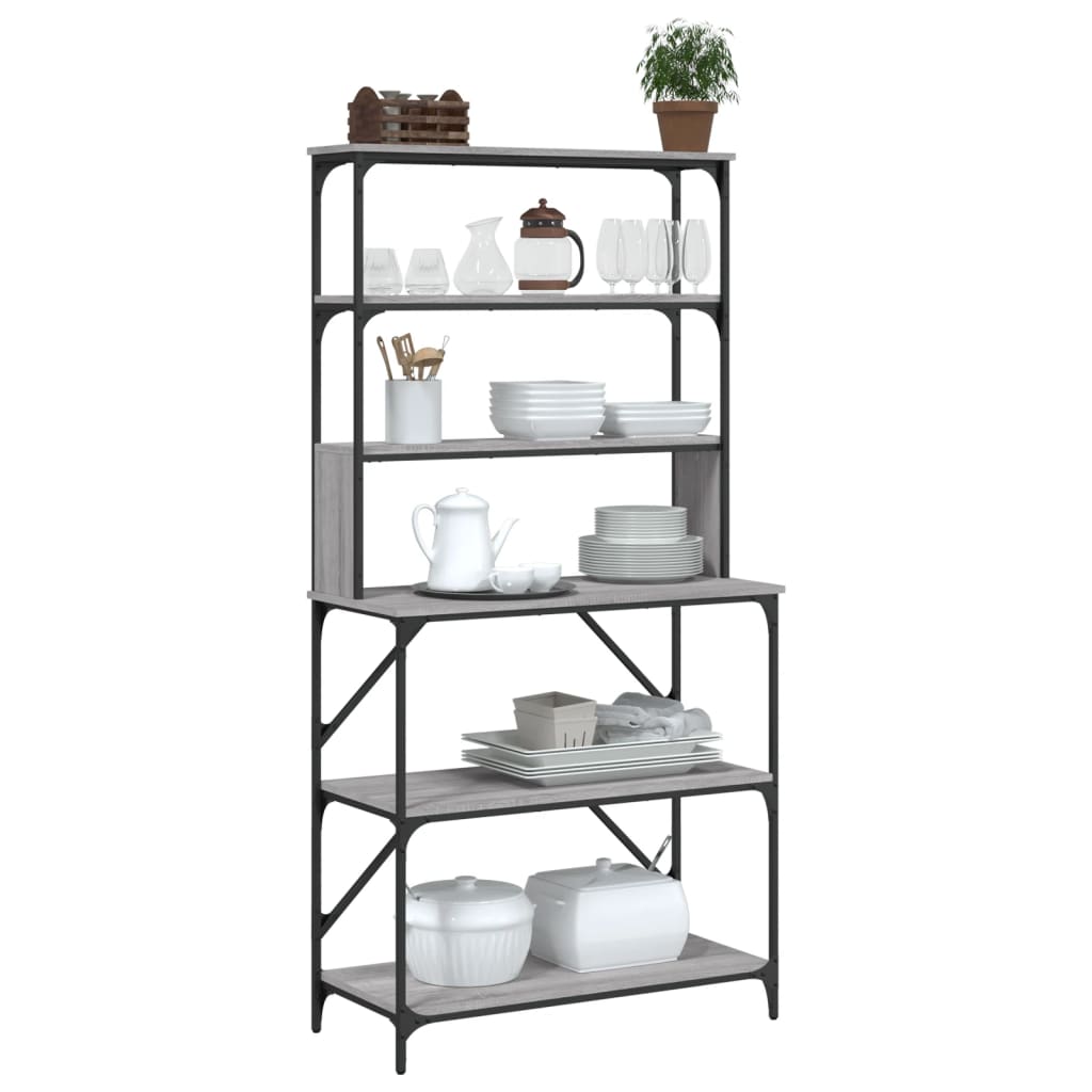 Scaffale Cucina 6 Ripiani Grigio Sonoma 90x40x180cm Multistratocod mxl 107500