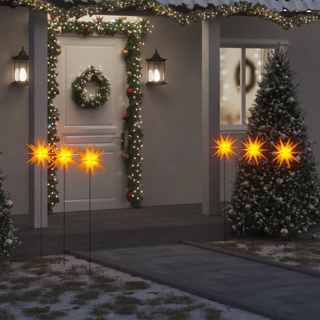 Luci di Natale con Picchi e LED 3 pz Pieghevoli Gialle 35 cmcod mxl 80242