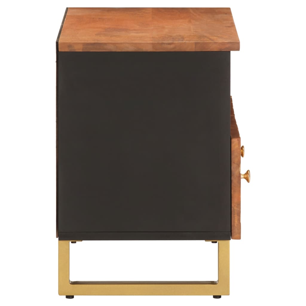 Mobile Porta TV Marrone e Nero 70x33,5x46 cm in Legno di Mango 356784