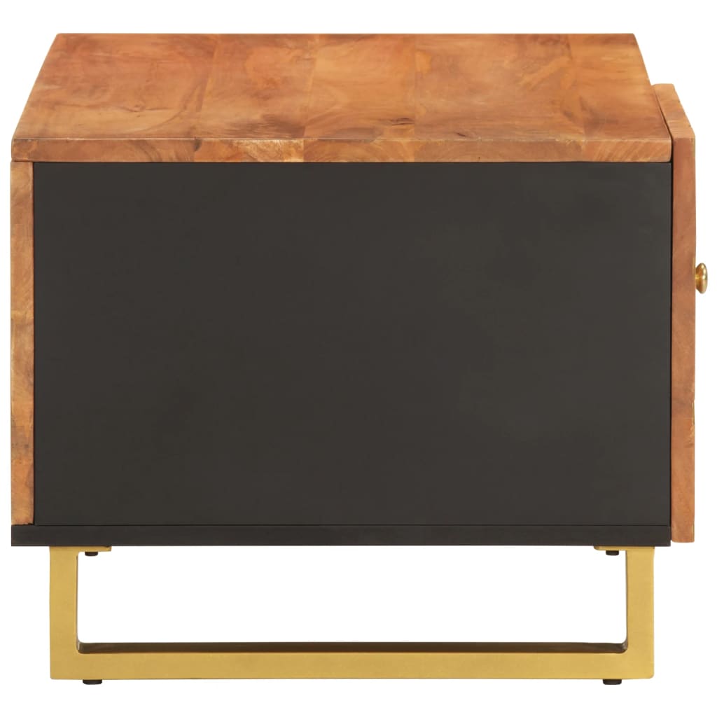 Tavolino da Salotto Marrone e Nero 80x50x40 cm Legno di Mango 356787